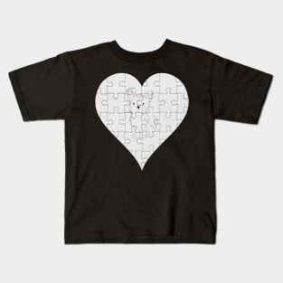 Terrier Heart Jigsaw Pieces Design - Gift for Terrier White Lovers Kids T-Shirt